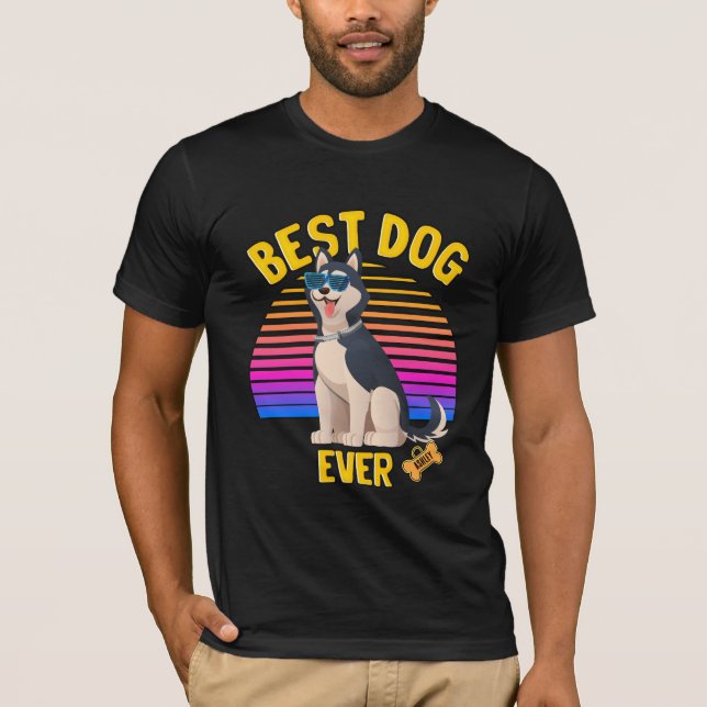 Bästa Siberian husky Hund någonsin Retro T Shirt (Framsida)