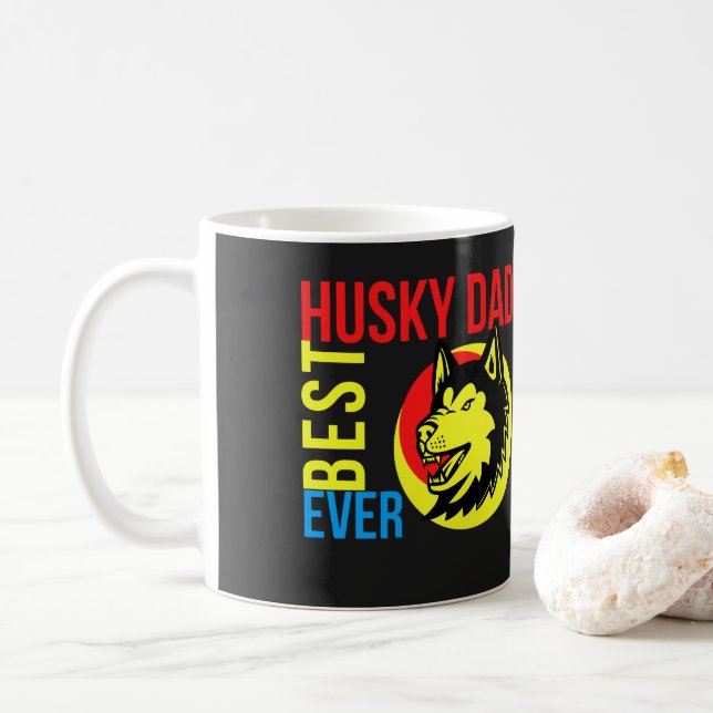 Bästa Siberian husky Pappa någonsin, Hund-gåva Kaffemugg (Med munk)