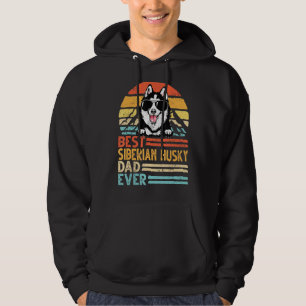 Bästa Siberian husky Pappa någonsin Retro Vintage Hoodie
