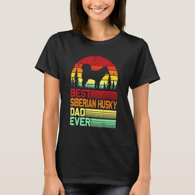 Bästa Siberian husky Pappa någonsin T Shirt (Framsida)