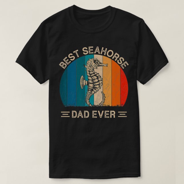 Bästa sjöhästen Pappa någonsin Retro Seahorse Grap T Shirt (Design framsida)