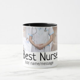 Bästa sjuksköterska lägg till foto namn text läkar mugg