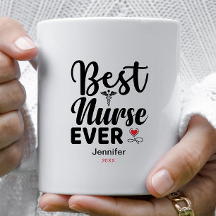Bästa sjuksköterska någonsin Caduceus Heart Person Kaffemugg