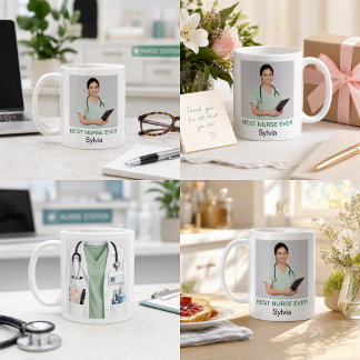 Bästa Sjuksköterska Någonsin Personlig Foto Kaffemugg