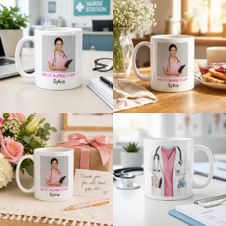 Bästa Sjuksköterska Någonsin Personlig Foto Kaffemugg