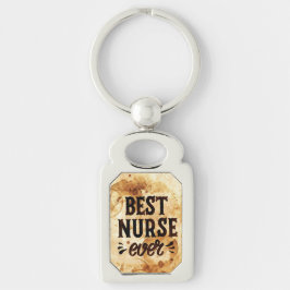 Bästa sjuksköterska rektangulärt silverfärgad nyckelring