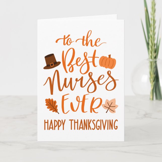Bästa sjuksköterskor någonsin i Orange Thanksgivin Kort (Framsida)