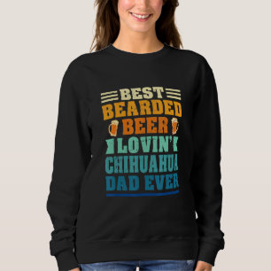 Bästa skäggiga Chihuahua-pappa som älskar öl Rolig T Shirt