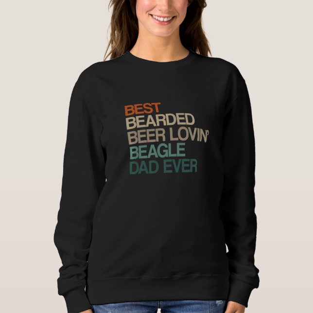 Bästa skäggiga ölbajsande Beagle-pappa fars dag F T Shirt (Framsida)