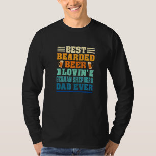 Bästa skäggiga ölbajsande tyska herde pappa rolig t shirt
