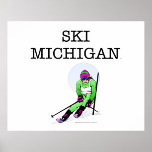 BÄSTA skida Michigan Poster