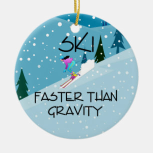 BÄSTA skida snabbare Julgransprydnad Keramik