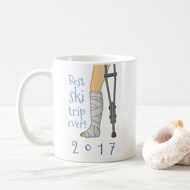 Bästa skidåkare resa någonsin! Funny Cast Kaffemugg (Med munk)