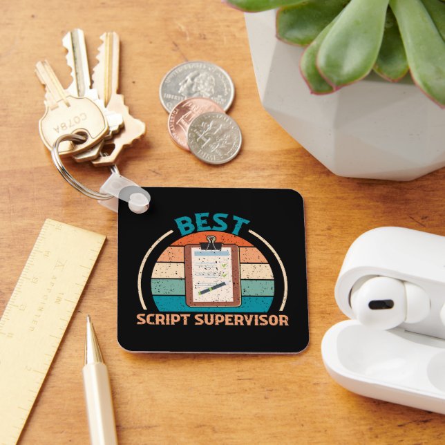 Bästa skribentansvarig - nyckelkedjan Retro Stil Nyckelring (Skrivbord)