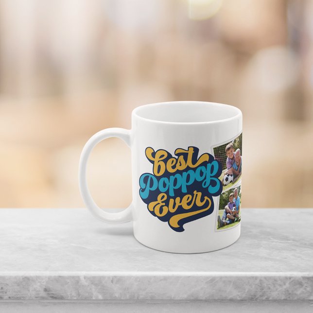 Bästa skyddspoop någonsin | Grandpa Photo Kaffemugg (Skapare uppladdad)