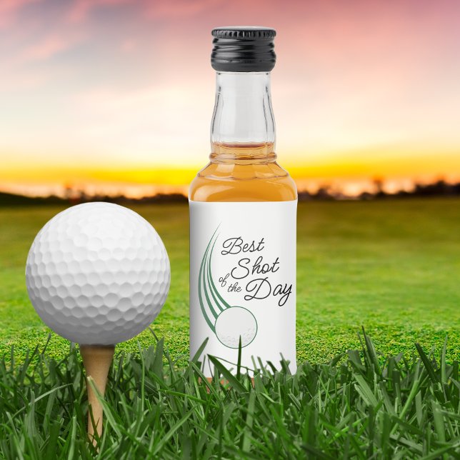 Bästa slaget på dagen Golfpresent Spritflaskor Etikett (Best shot of the day Golf favor miniature liquor labels)
