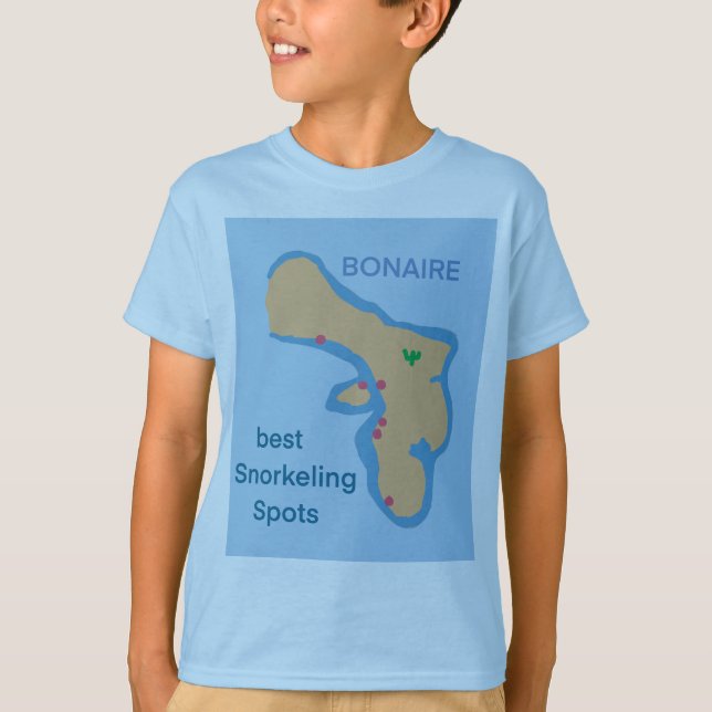 Bästa snorkeln och dykspots på bonaire t shirt (Framsida)
