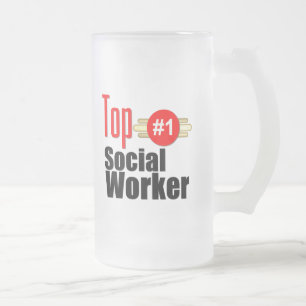 Bästa socialarbetare frostat ölglas