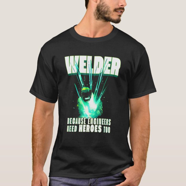 Bästa socialarbetare i Manar Pappa MIGTIG Welder M T Shirt (Framsida)