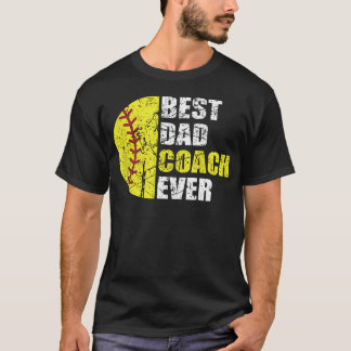 Bästa Softball Pappa Tränare Någonsin Retro Pappa T Shirt
