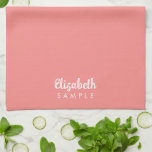 Bästa sökmall för modern Elegant Namn Kökshandduk<br><div class="desc">Modern Elegant Typography Namn Template Rosa Peach Färg Kitchen Towel.</div>
