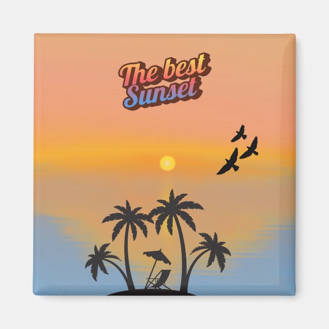 Bästa solnedgång. magnet (Framsidan)