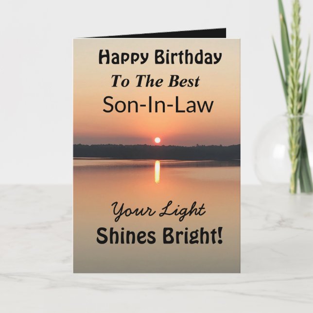 Bästa son-in-Law Light Shines Bright Birthday Kort (Framsida)