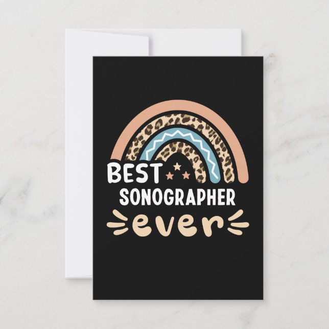 Bästa sonograf någonsin Leopard Rainbow Gift Mamma Kort (Framsida)