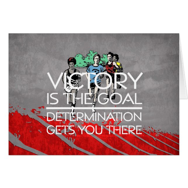 BÄSTA spåra segerslogan Hälsningskort (Framsidan Horizontal)