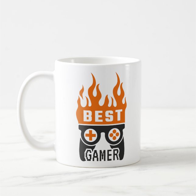 Bästa spelkontroller typografi spelande kaffemugg (Vänster)