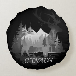 Bästa Stag Canada Black & White Fade Rund Kudde
