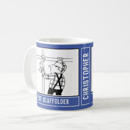 Bästa ställningsbyggare tecknad film med namnval. kaffemugg