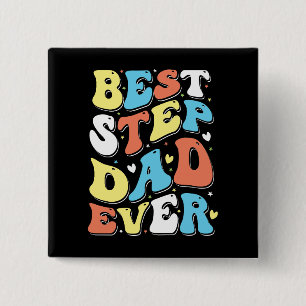 Bästa steg Pappa någonsin färglös Retro-typografi Knapp