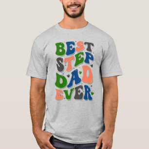 Bästa steg Pappa någonsin färglös Retro-typografi T Shirt