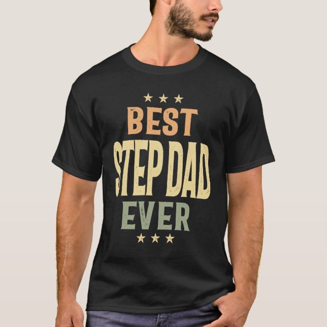 Bästa steg Pappa någonsin | Pappa och morfar T Shirt (Framsida)