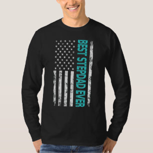 Bästa steget Pappa någonsin USA:s Flagga för Pappo T Shirt