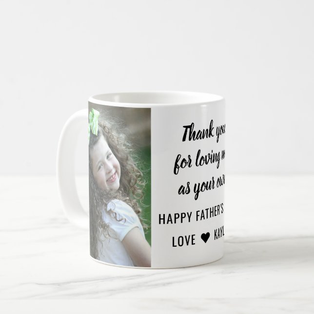 Bästa stegPappa Lycklig Fars dag 2 Fotokollage Kaffemugg (Framsida vänster)