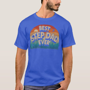 Bästa stegPappa någonsin Manar Retro Sunset Decor T Shirt