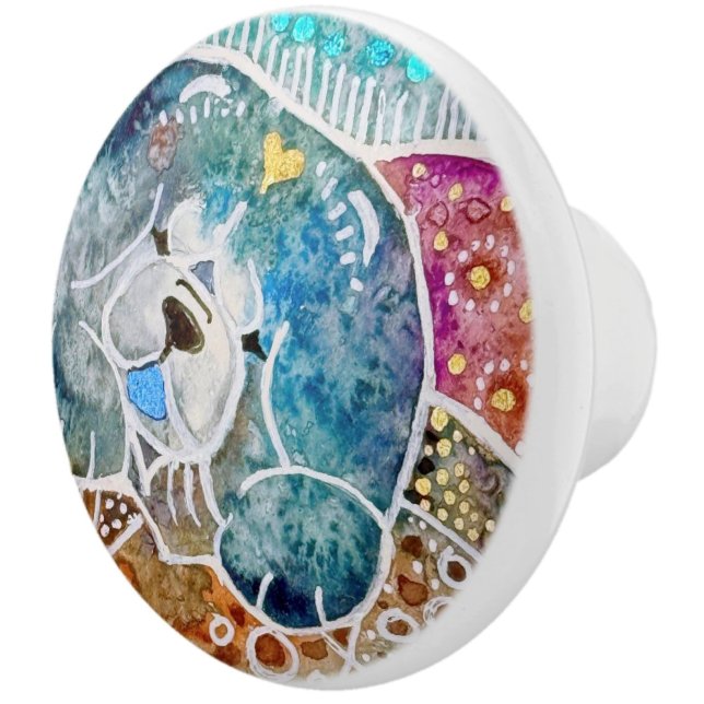 BÄSTA STEN Chow Ceramic Drage Knopp (Skapare uppladdad)