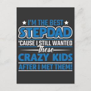 Bästa Stepdad med Crazy Kids Fars dag Gift Vykort