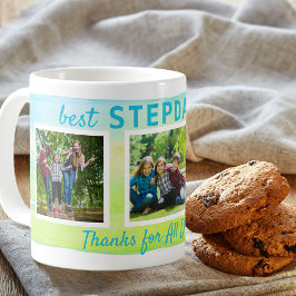 Bästa Stepdad någonsin 3 fotomålat Brushstroke Kaffemugg