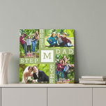 Bästa Stepdad någonsin Moss Grönt 4 Photo Collage Canvastryck<br><div class="desc">Personlig duk för Fars dag eller för att visa uppskattning när som helst under året. Fotomallen har konfigurerats så att du kan lägga till 4 av din favoritfamilj bilder och du kan också lägga till den ursprungliga bildfilen i mitten. Ordalydelsen lyder "bästa steg pappa någonsin" i fetstil, vit typografi mot...</div>