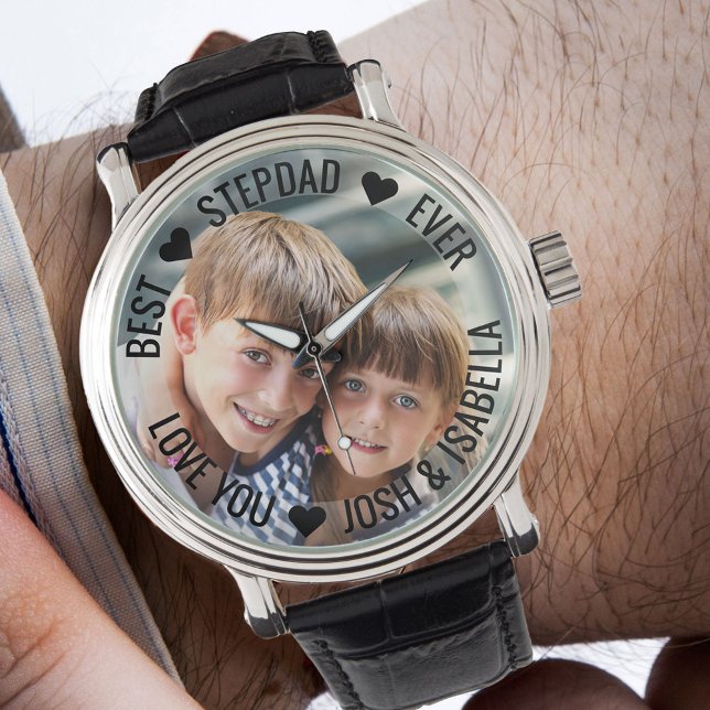 Bästa Stepdad någonsin-Personligen Photo Watch Armbandsur (Skapare uppladdad)