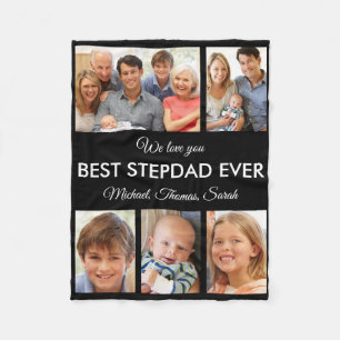 Bästa Stepdad någonsin Photo Collage Fars dag Fleecefilt