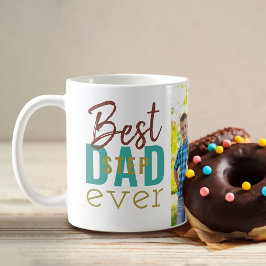 Bästa Stepdad någonsin Teal Guld Typografi och fot Kaffemugg