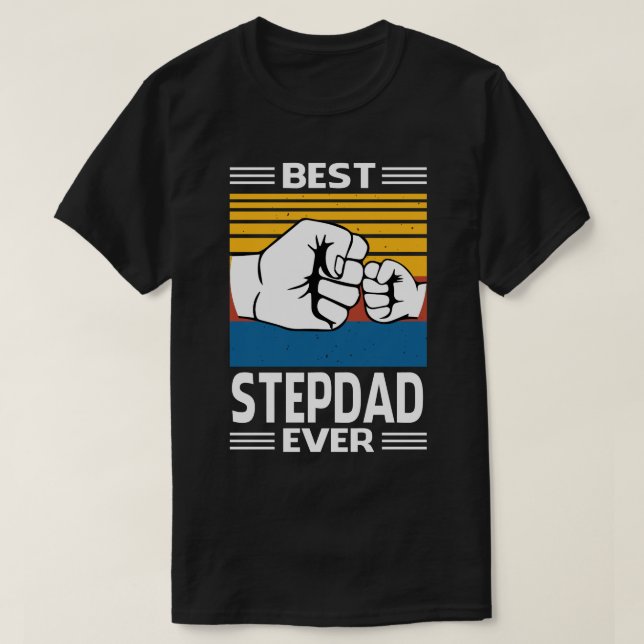 Bästa STEPDAD någonsin Vintage Fars dag T Shirt (Design framsida)