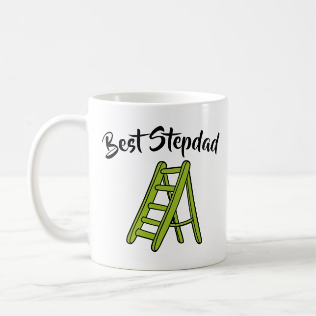 Bästa Stepdad-pun tecknad Far's Day Kaffemugg (Vänster)