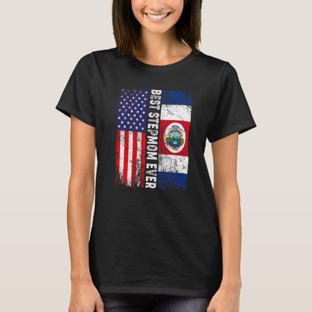 Bästa Stepmamma någonsin Mors dag Costa Rica USA F T Shirt (Framsida)