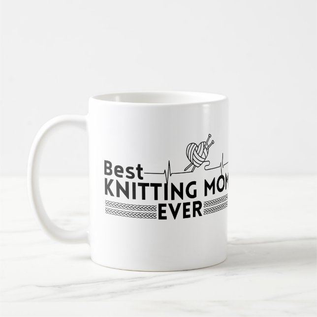 Bästa stickande mamma någonsin kaffemugg (Vänster)