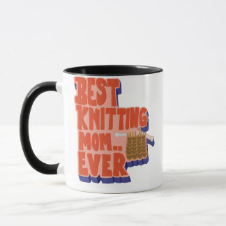 Bästa stickande mamma någonsin Retro Vintage typog Mugg